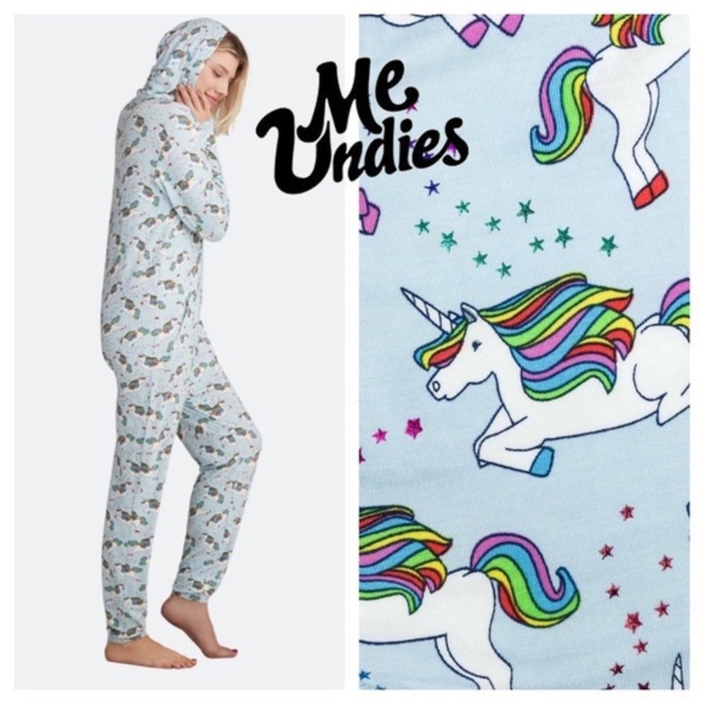 Meundies Unisex Unicorn Hoodie Onesie Pajamas Size XS/S
